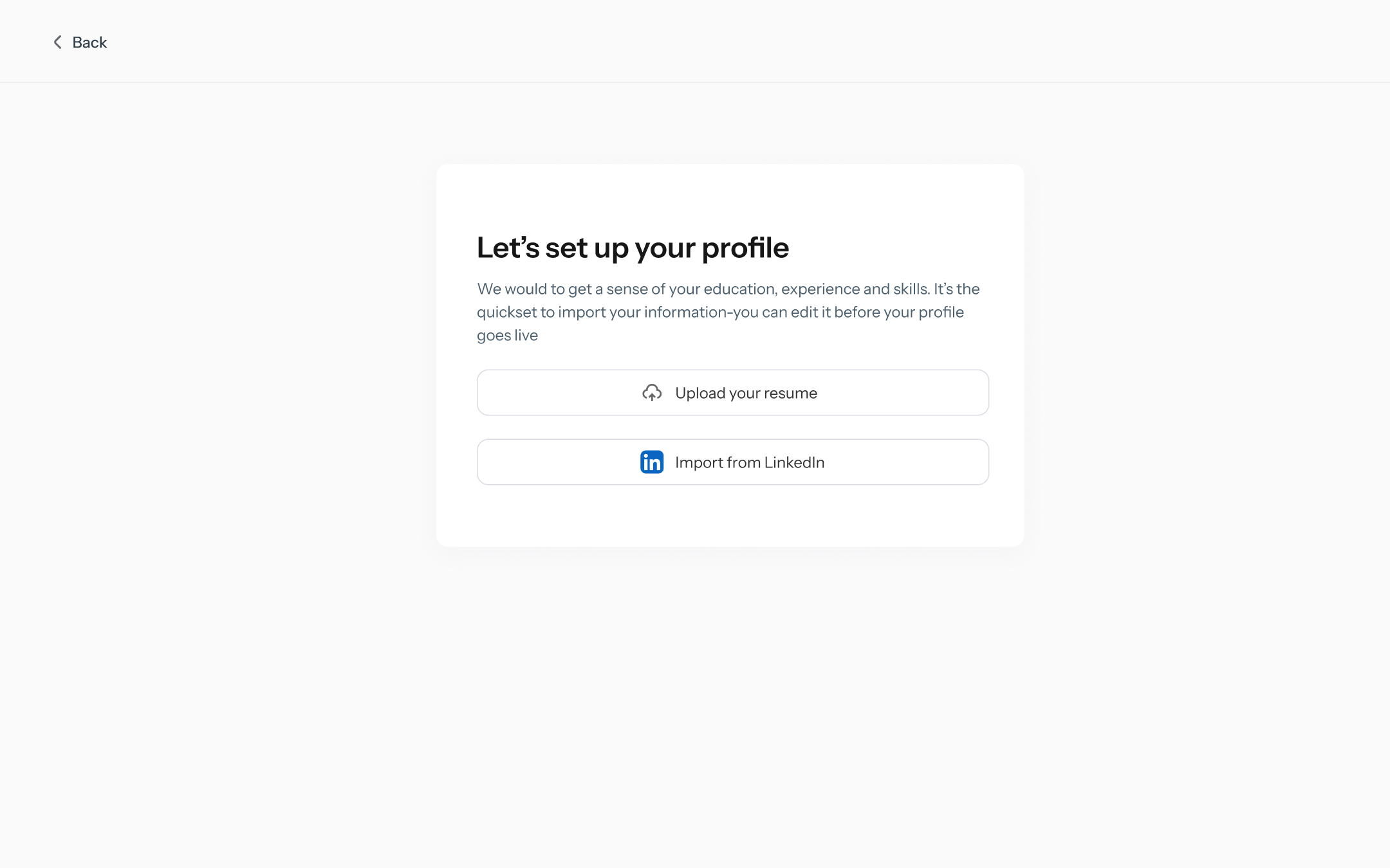 Goal-first questionnaire — not a form wall – 1