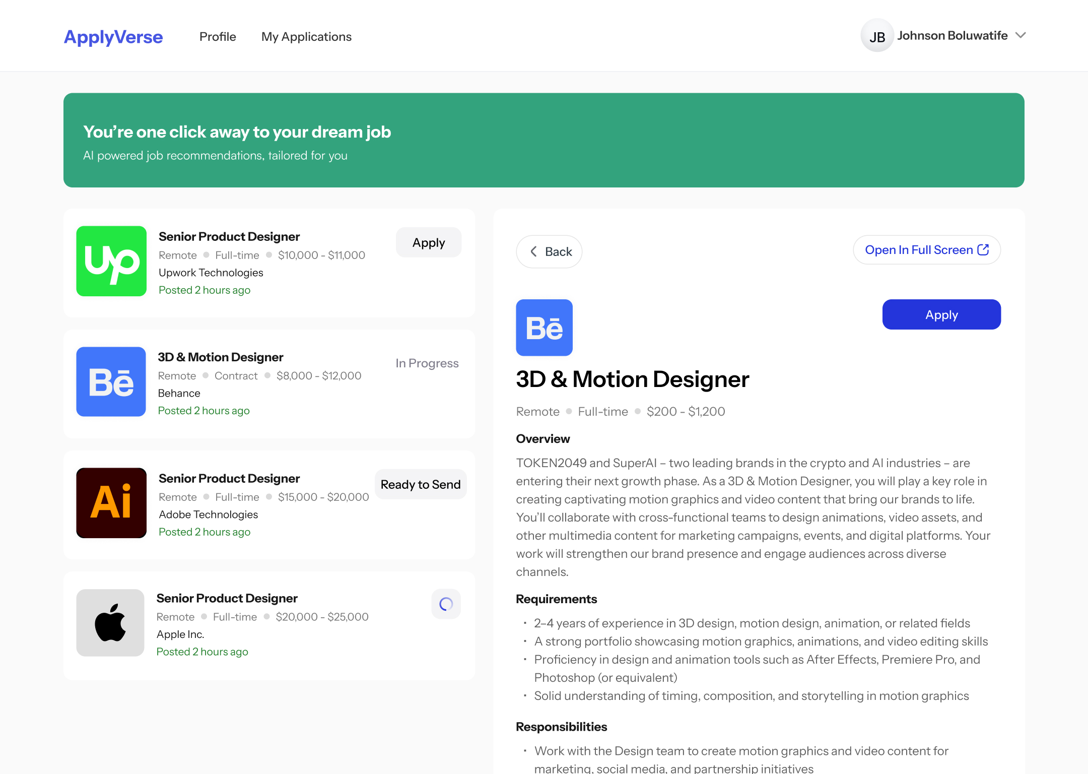 An AI-curated feed of fits, not jobs – 1