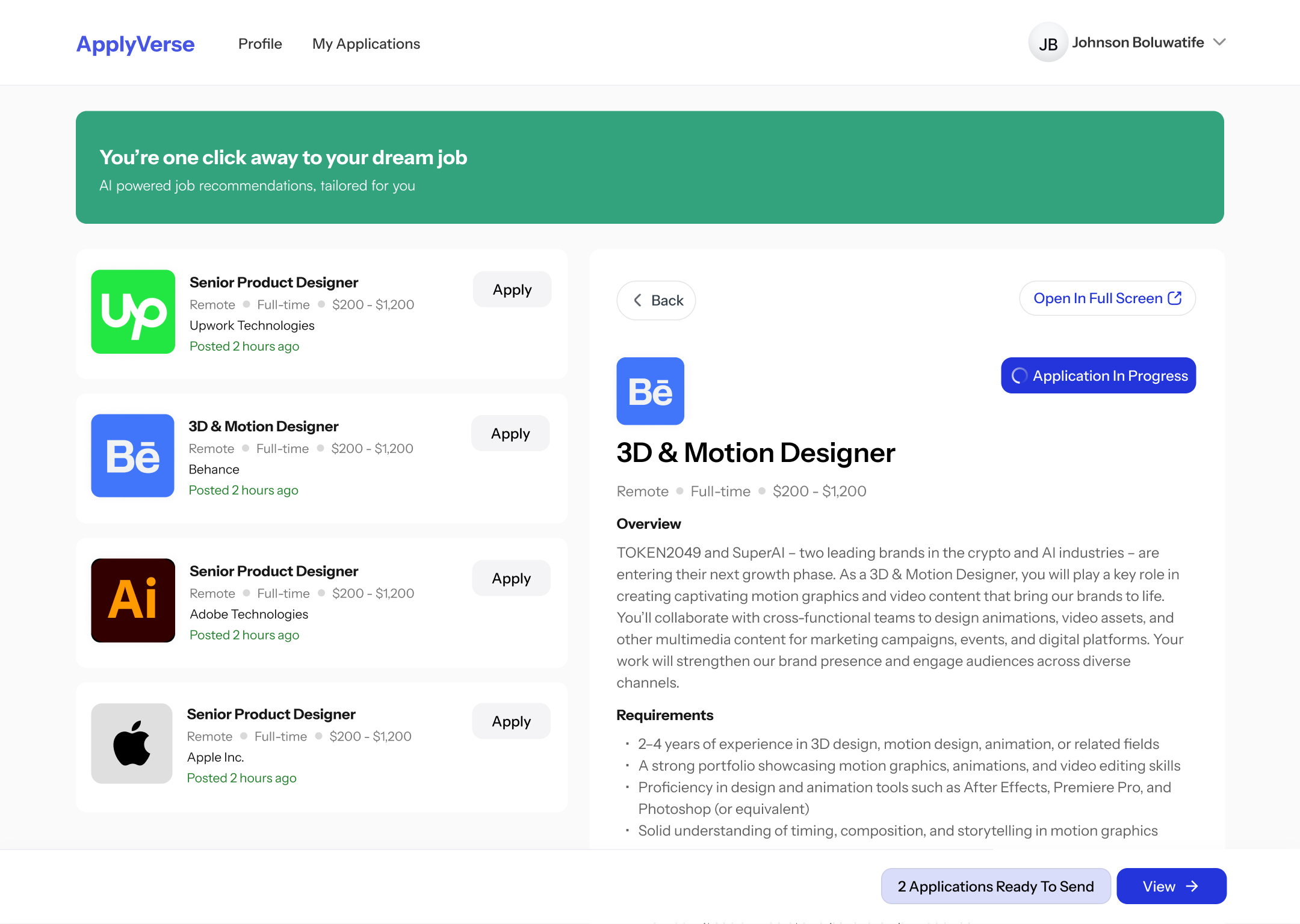 An AI-curated feed of fits, not jobs – 3