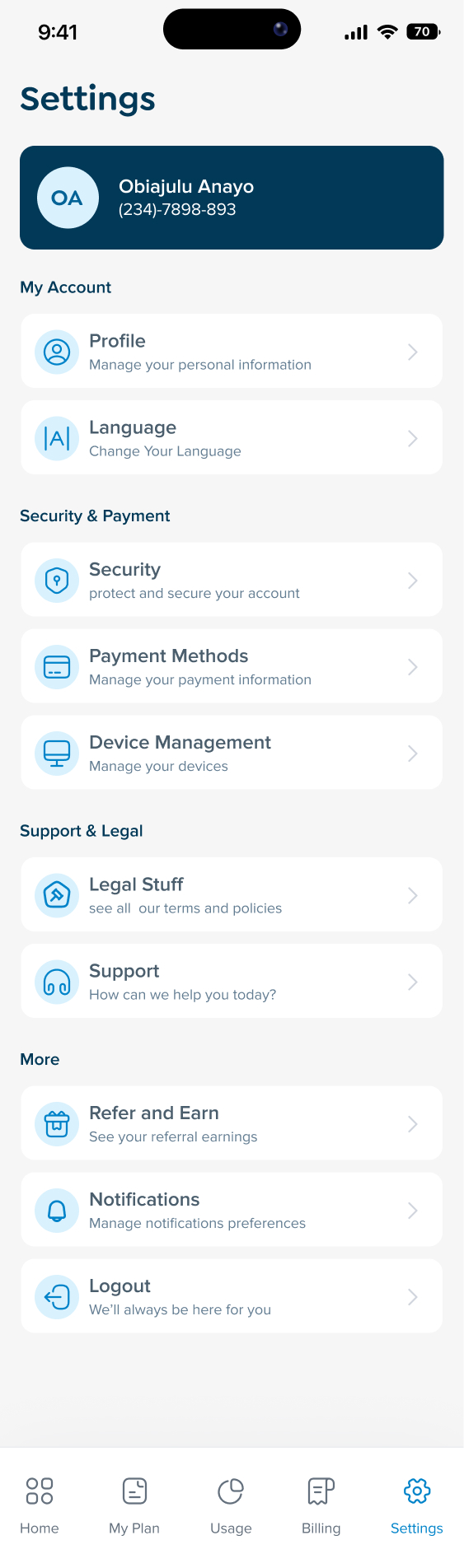 Calm, complete control over the account – 1